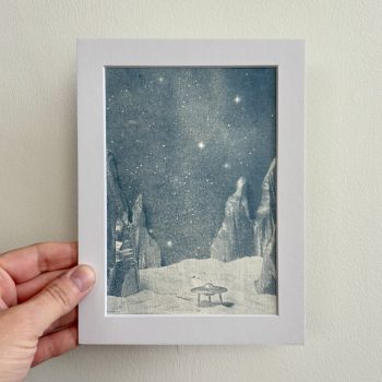Hand Printed Cyanotype - 7" x 5" - Magic Planet
