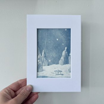 Hand Printed Cyanotype - Magic Planet - 6" x 4"