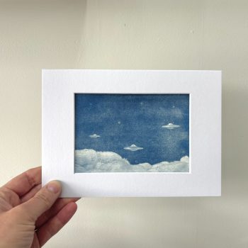 Hand Printed Cyanotype - Cottonwool Clouds - 6" x 4"